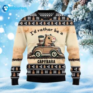 I’d Rather Be A Capybara Ugly Christmas Sweater