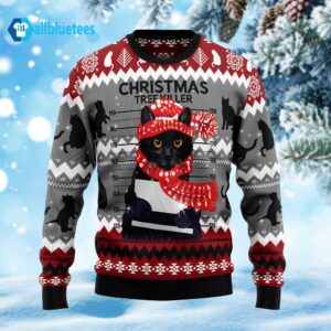 Cat Mugshot Tree Killer Ugly Christmas Sweater