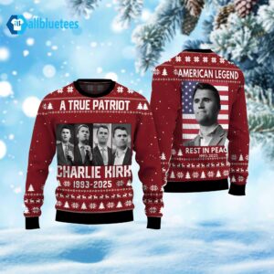 A True Patriot Charlie Kirk 1993-2025 Ugly Christmas Sweater