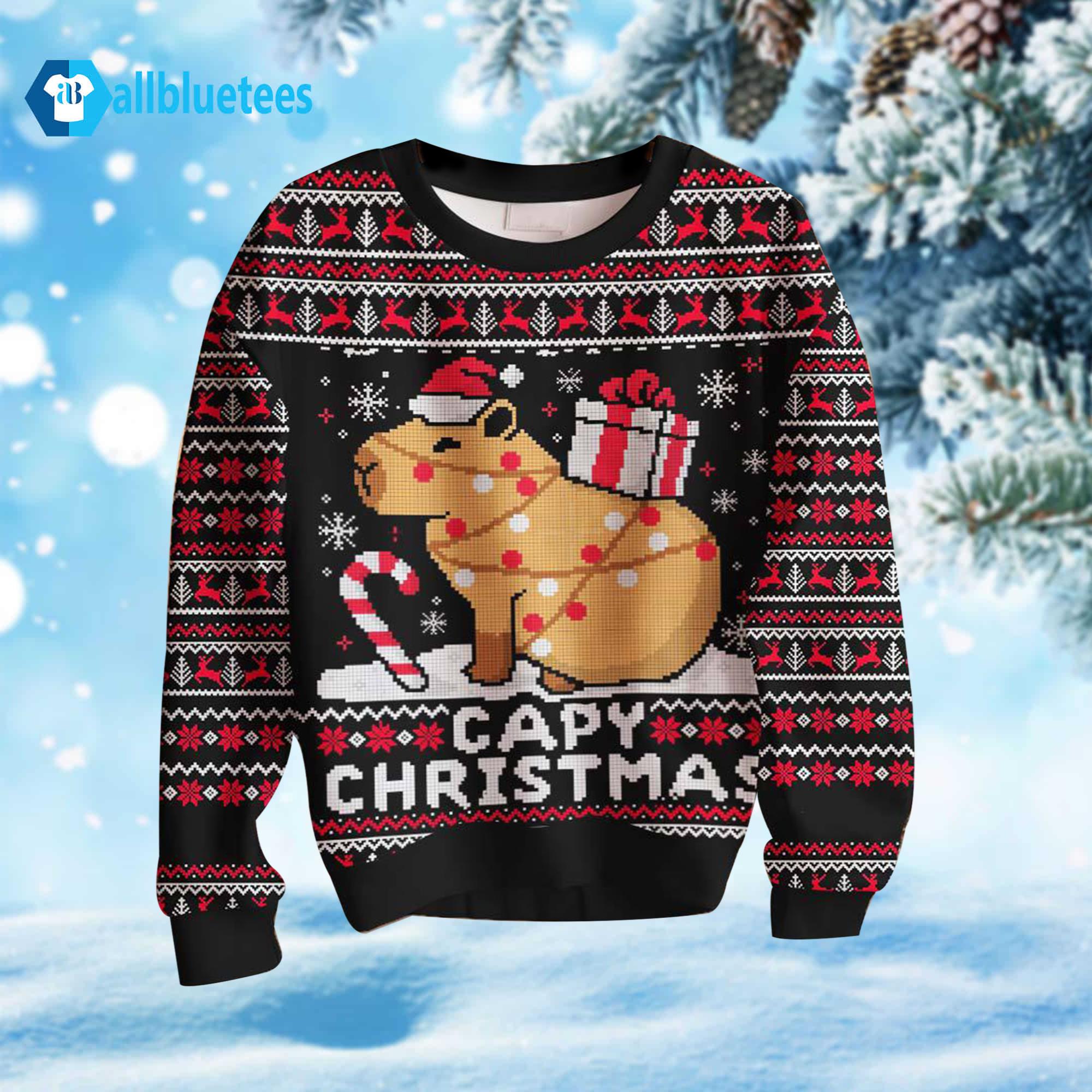 Capybara CapyChristmas Ugly Christmas Sweater Capybara CapyChristmas Ugly Christmas Sweater