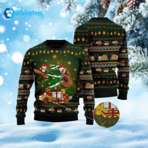 Sloth Christmas Tree Ugly Christmas Sweater