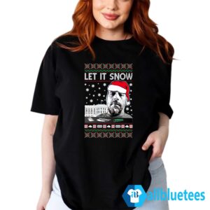 Hunter Biden Let It Snow Christmas Sweater Lady T Shirt Allbluetees women t shirt black.jpg