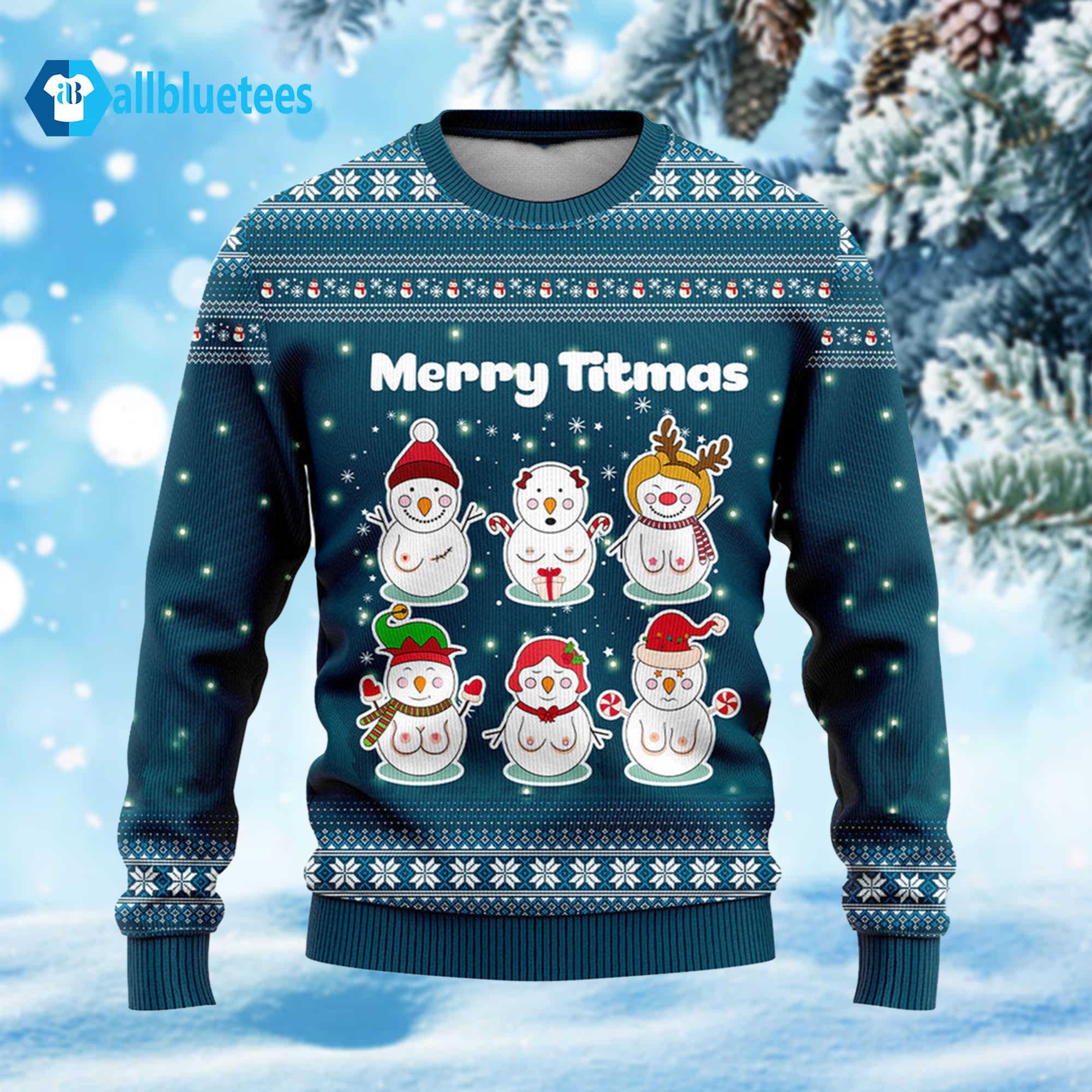 Merry Titmas Snowman Ugly Christmas Sweater Merry Titmas Snowman Ugly Christmas Sweater