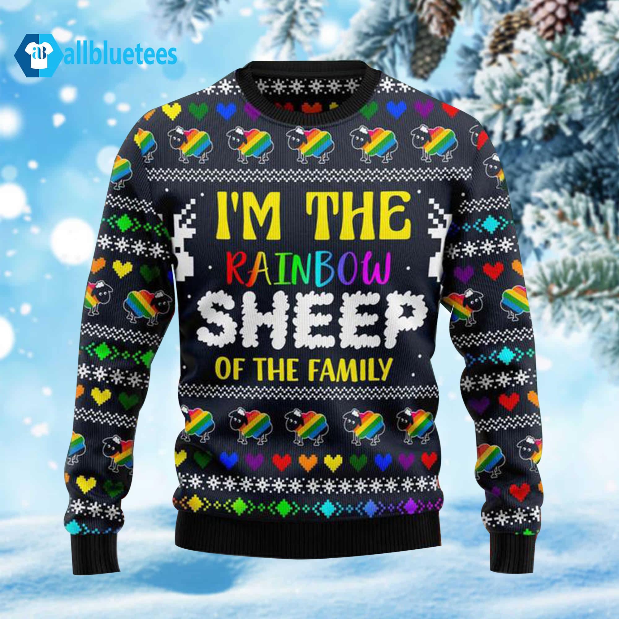 I Am The Rainbow Sheep Of Family Ugly Christmas Sweater I Am The Rainbow Sheep Of Family Ugly Christmas Sweater