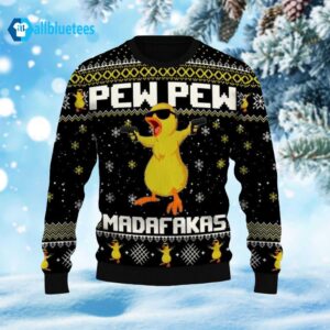 Fat Duck Pew Pew Madafakas Ugly Christmas Sweater