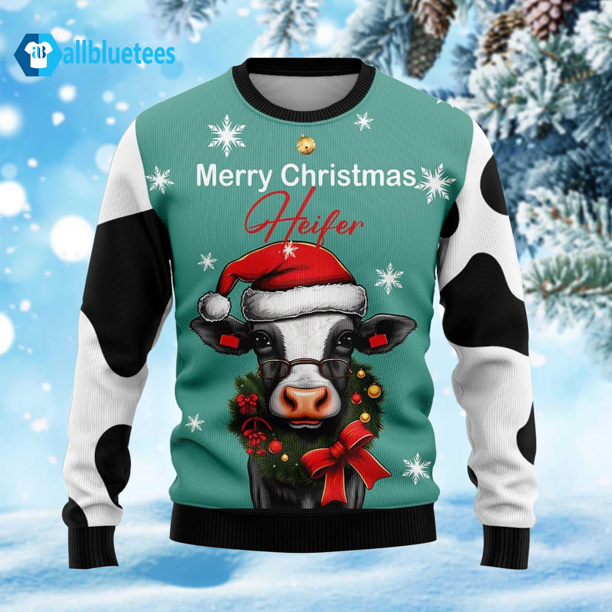 Cow Merry Christmas Heifer Ugly Christmas Sweater Cow Merry Christmas Heifer Ugly Christmas Sweater