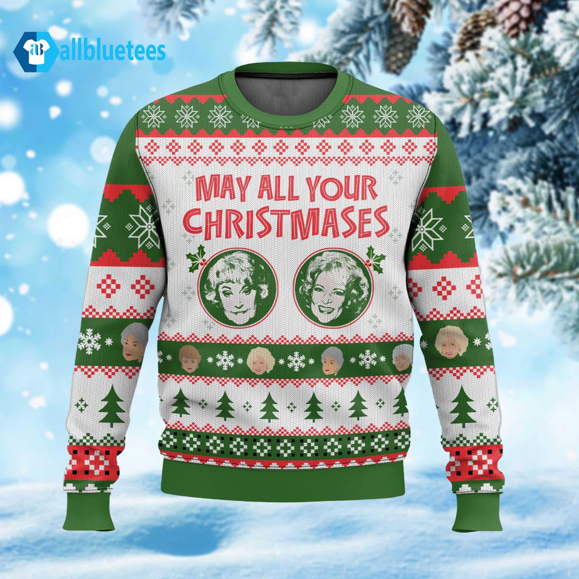 Bea White May All Your Christmases Ugly Christmas Sweater Bea White May All Your Christmases Ugly Christmas Sweater