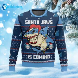 Santa Jaws Is Coming Ugly Christmas Sweater