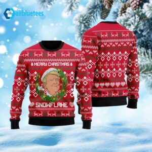 Trump Merry Christmas Snowflake Ugly Christmas Sweater