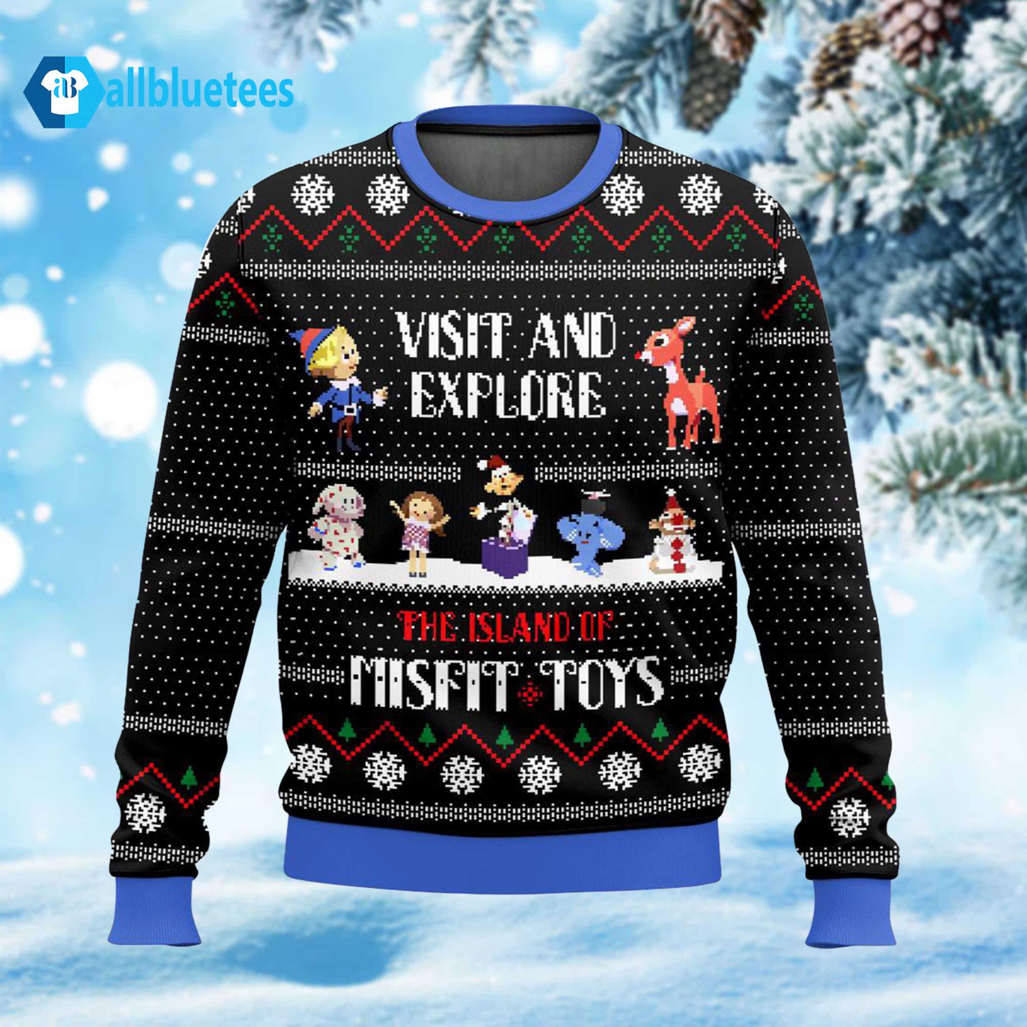Visit And Explore The Island Of Misfit Toys Ugly Christmas Sweater Visit And Explore The Island Of Misfit Toys Ugly Christmas Sweater