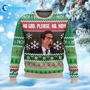 Michael Scott No God Please No Ugly Christmas Sweater