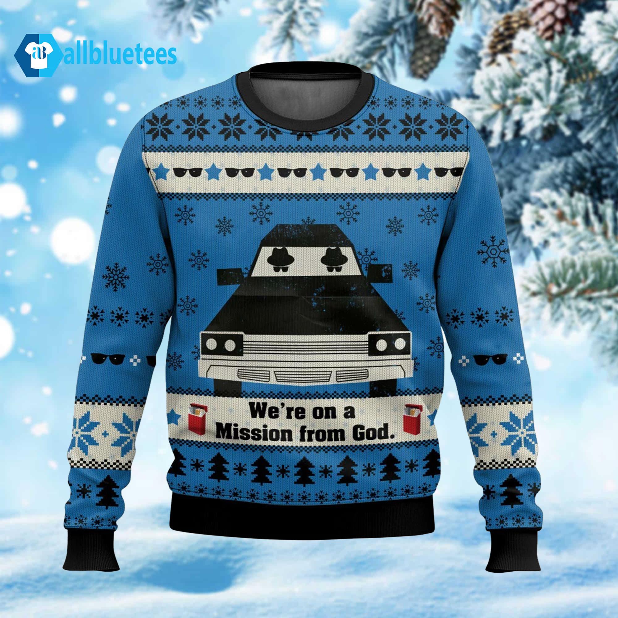 We’re On A Mission From God Ugly Christmas Sweater We’re On A Mission From God Ugly Christmas Sweater