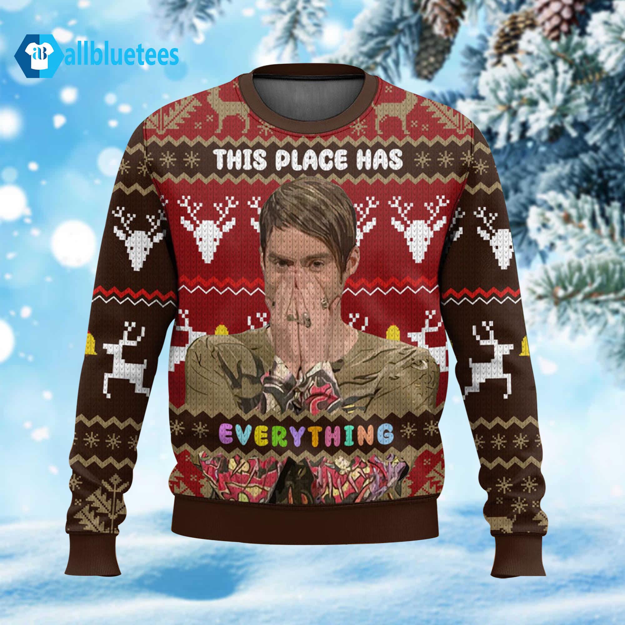 Saturday Night Live Stefon This Place Has Everything Ugly Christmas Sweater Saturday Night Live Stefon This Place Has Everything Ugly Christmas Sweater