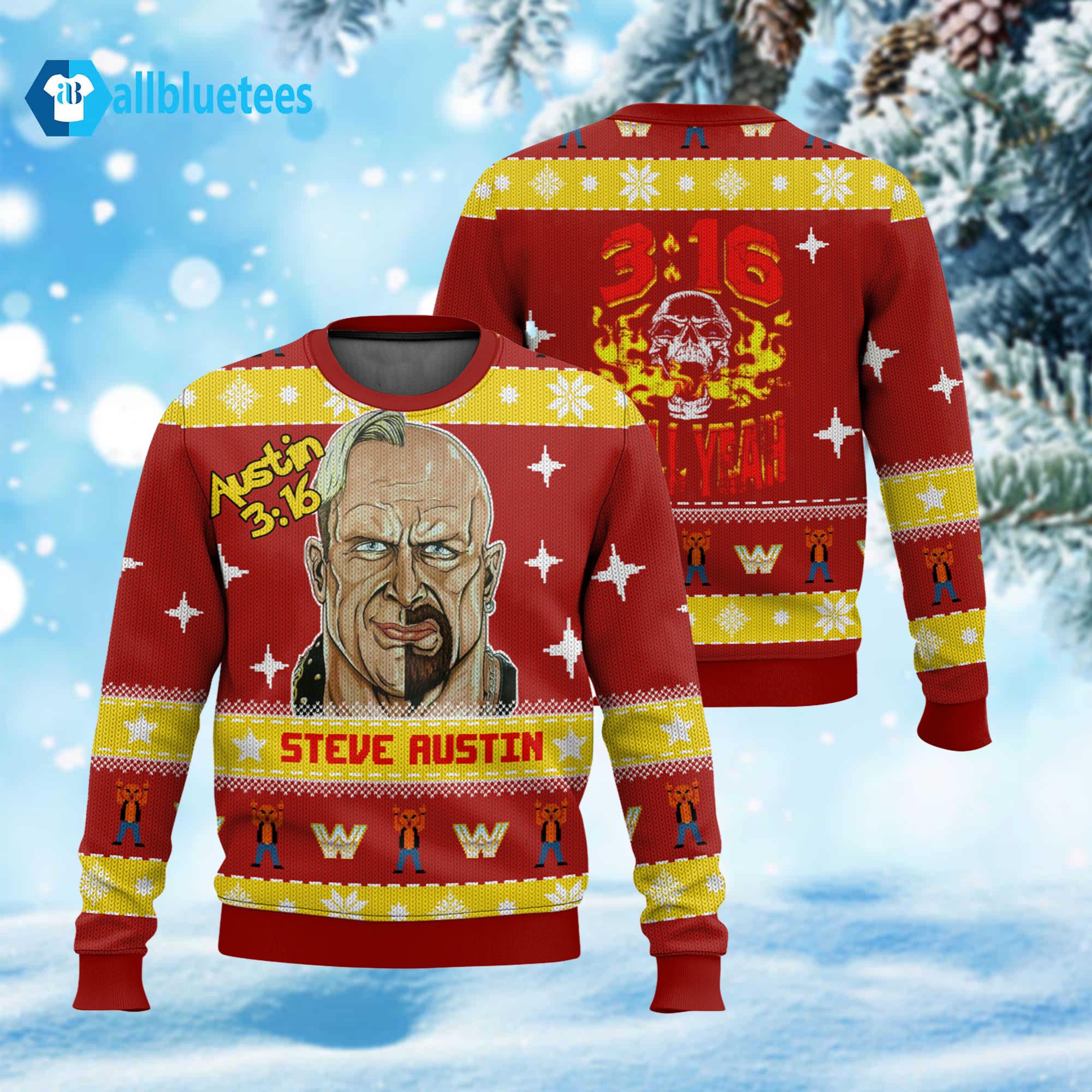 Steve Austin 3:16 Ugly Christmas Sweater Steve Austin 3:16 Ugly Christmas Sweater