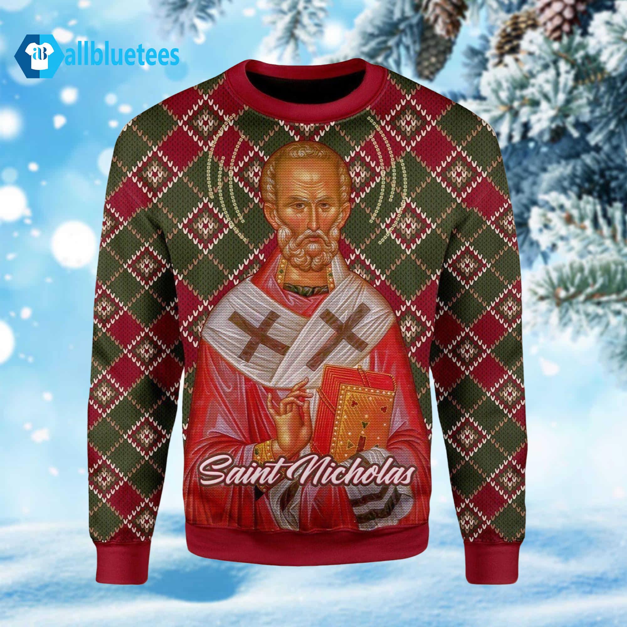 Saint Nicholas Ugly Christmas Sweater Saint Nicholas Ugly Christmas Sweater