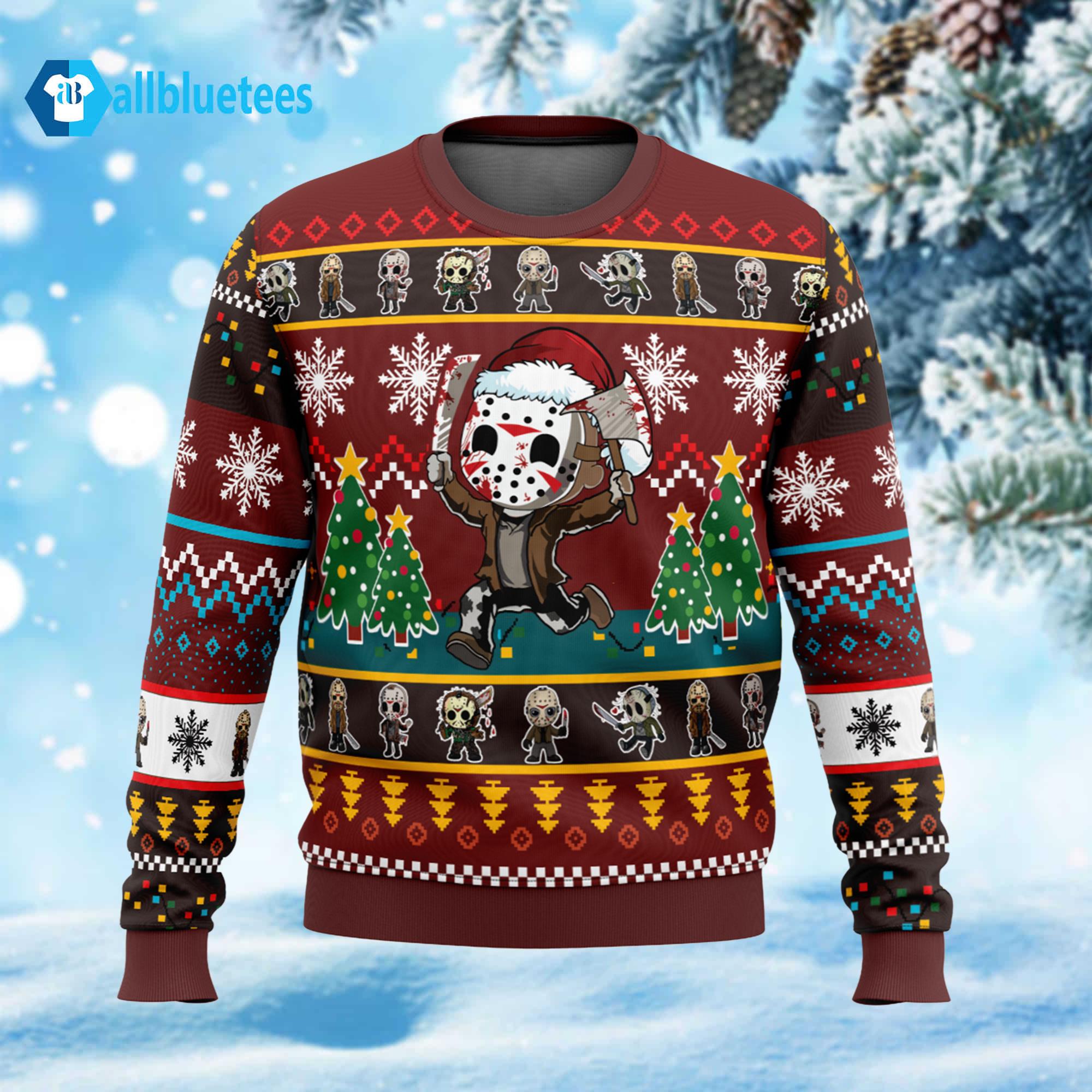 Cute Jason Friday The 13th Ugly Christmas Sweater Cute Jason Friday The 13th Ugly Christmas Sweater