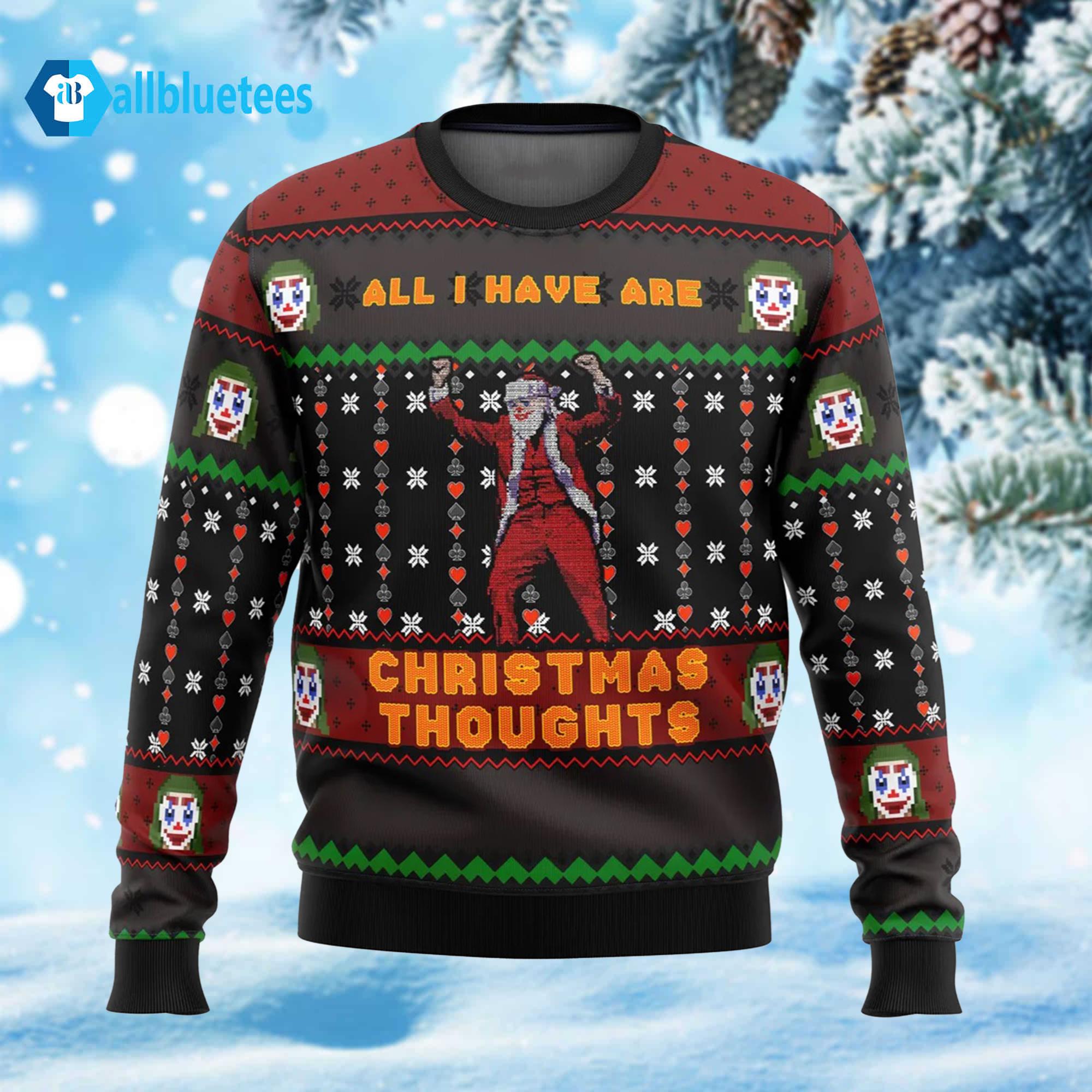 Joker All I Have Are Xmas Thoughts Ugly Christmas Sweater Joker All I Have Are Xmas Thoughts Ugly Christmas Sweater