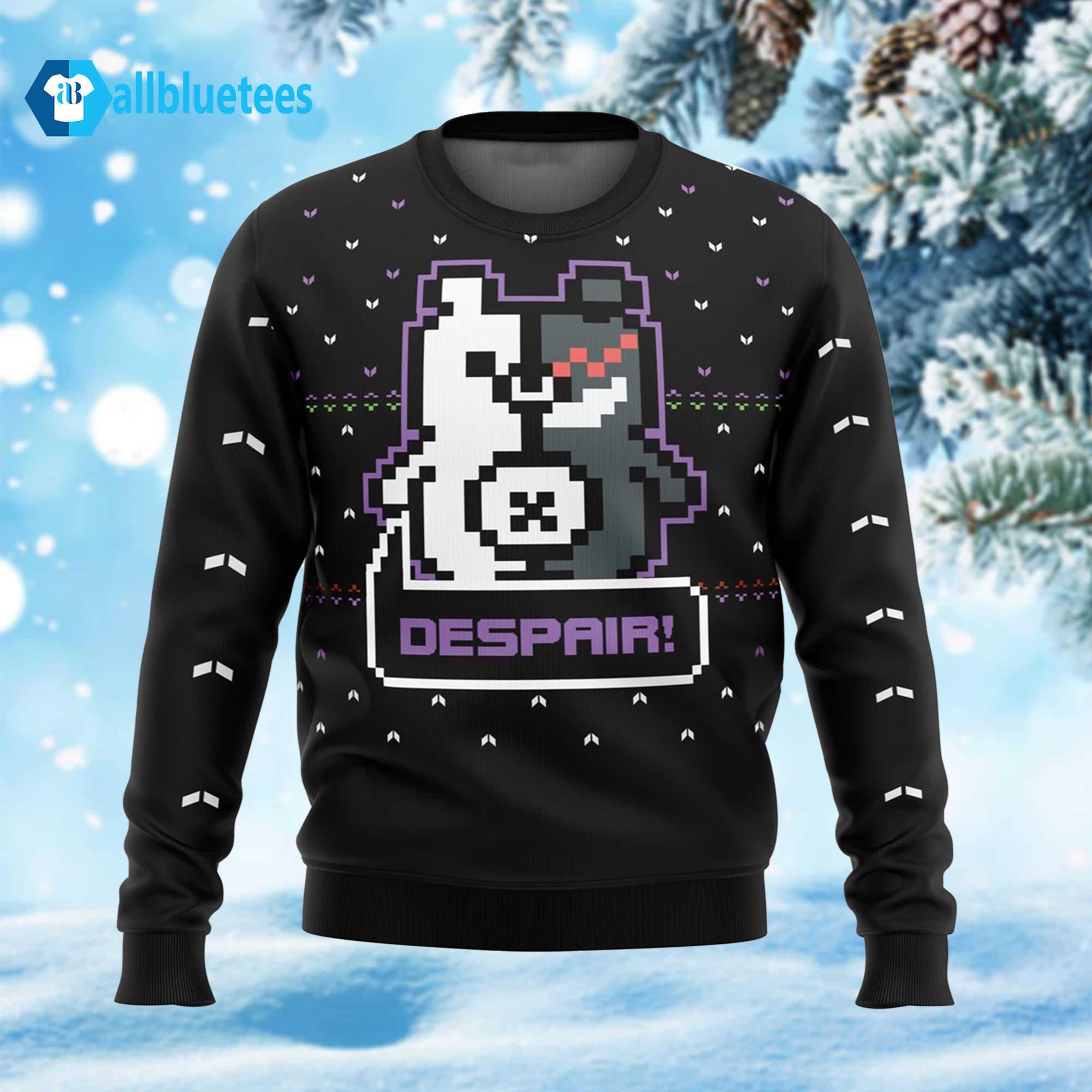 Danganronpa Monokuma Despair Ugly Christmas Sweater Danganronpa Monokuma Despair Ugly Christmas Sweater