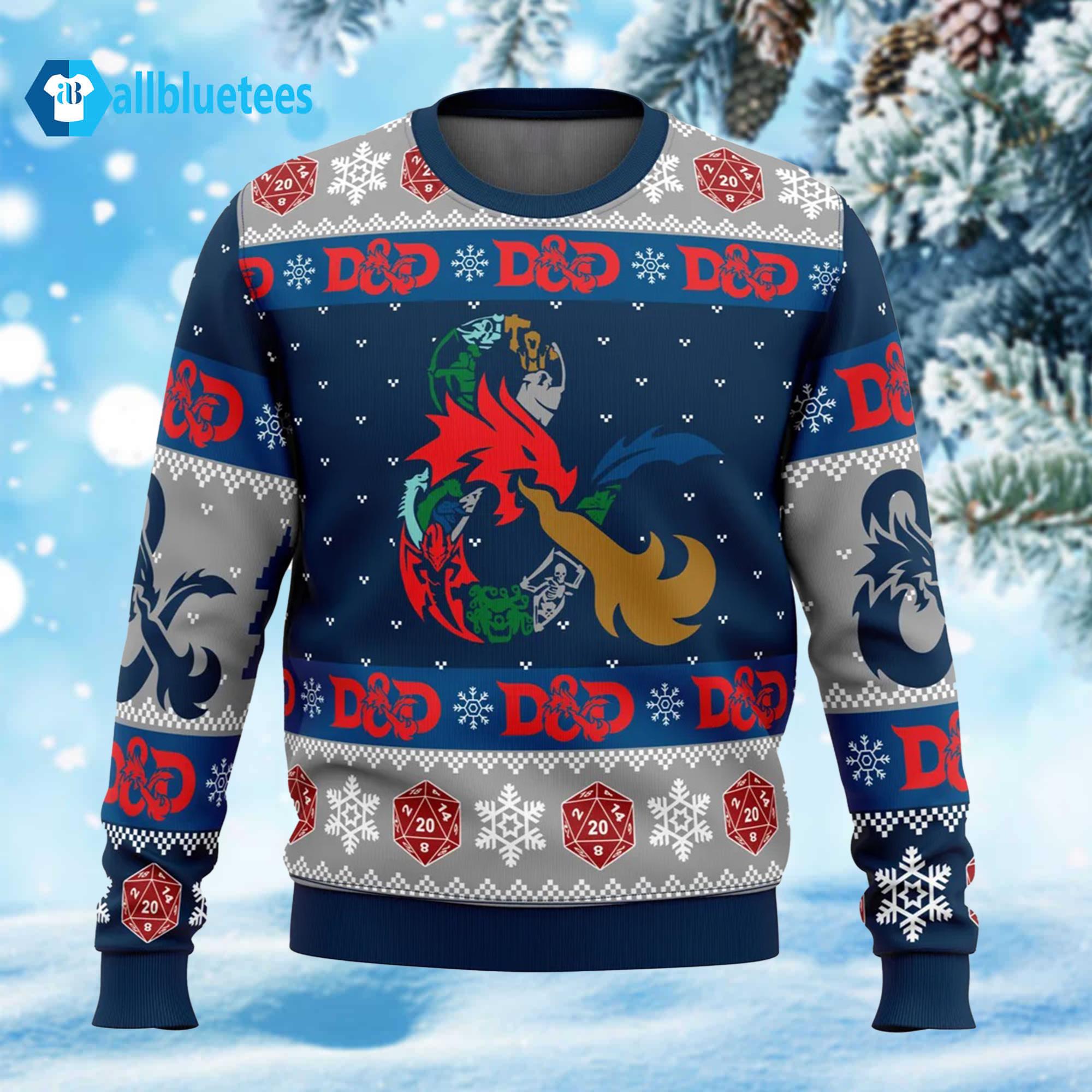 D-20 Dungeons Dragons Ugly Christmas Sweater D-20 Dungeons Dragons Ugly Christmas Sweater