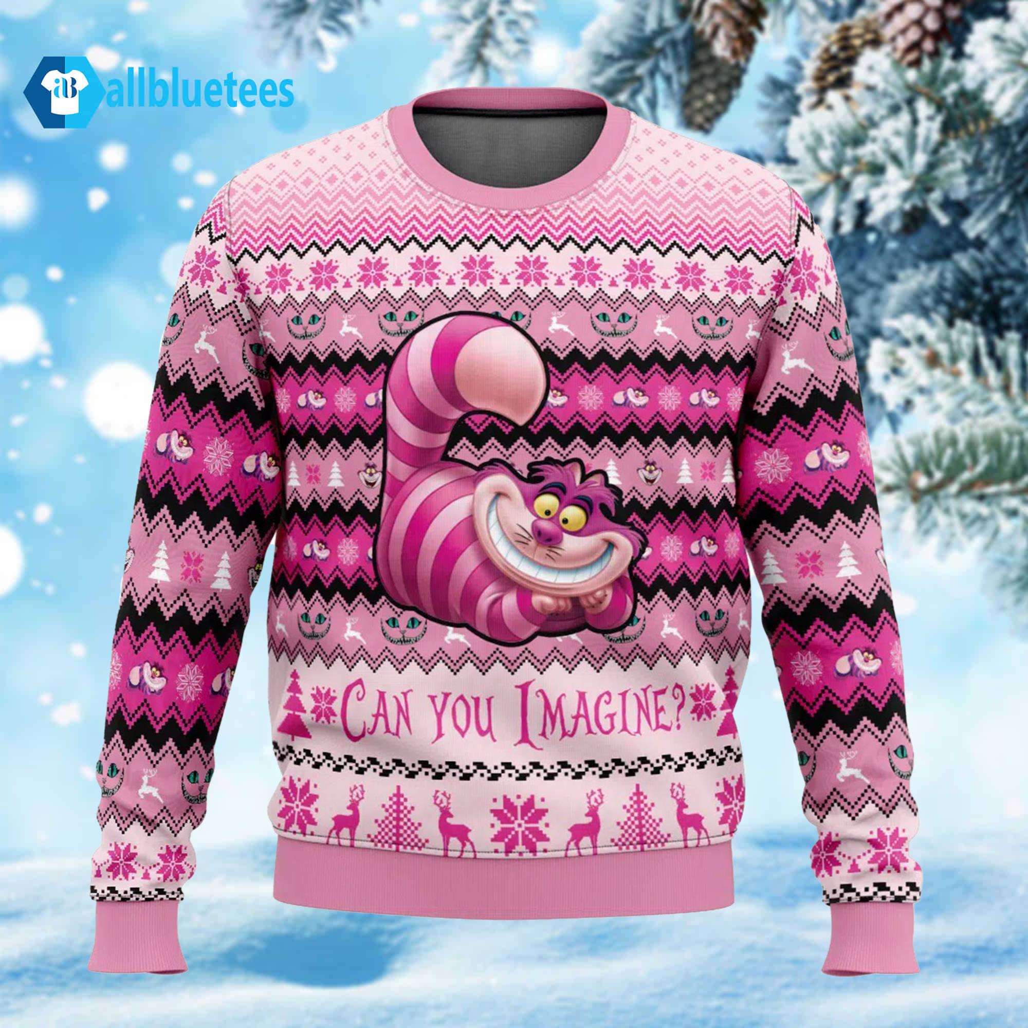 Cheshire Cat Can You Imagine Ugly Christmas Sweater Cheshire Cat Can You Imagine Ugly Christmas Sweater
