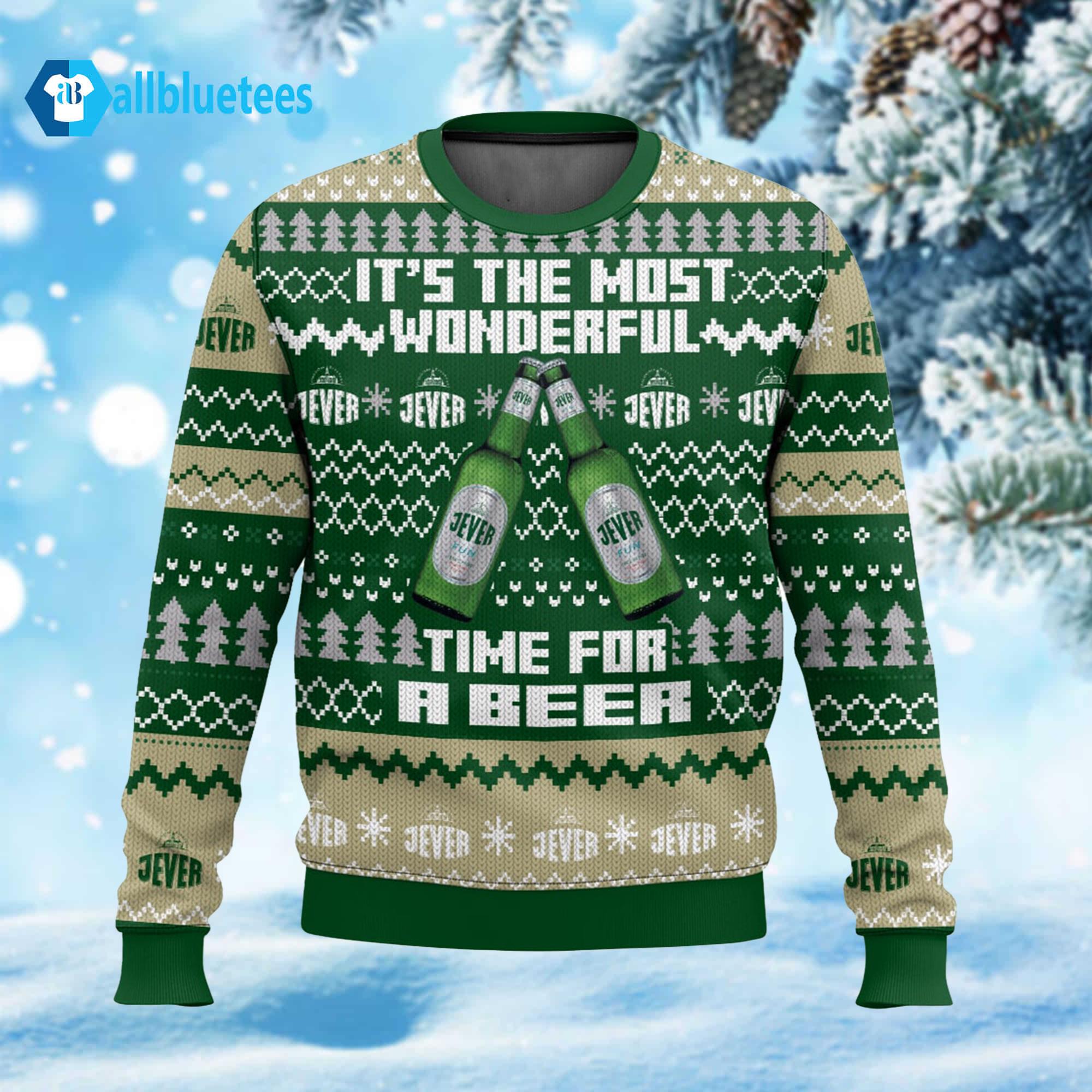 It’s The Most Wonderful Time For A Beer Jever Ugly Christmas Sweater It’s The Most Wonderful Time For A Beer Jever Ugly Christmas Sweater