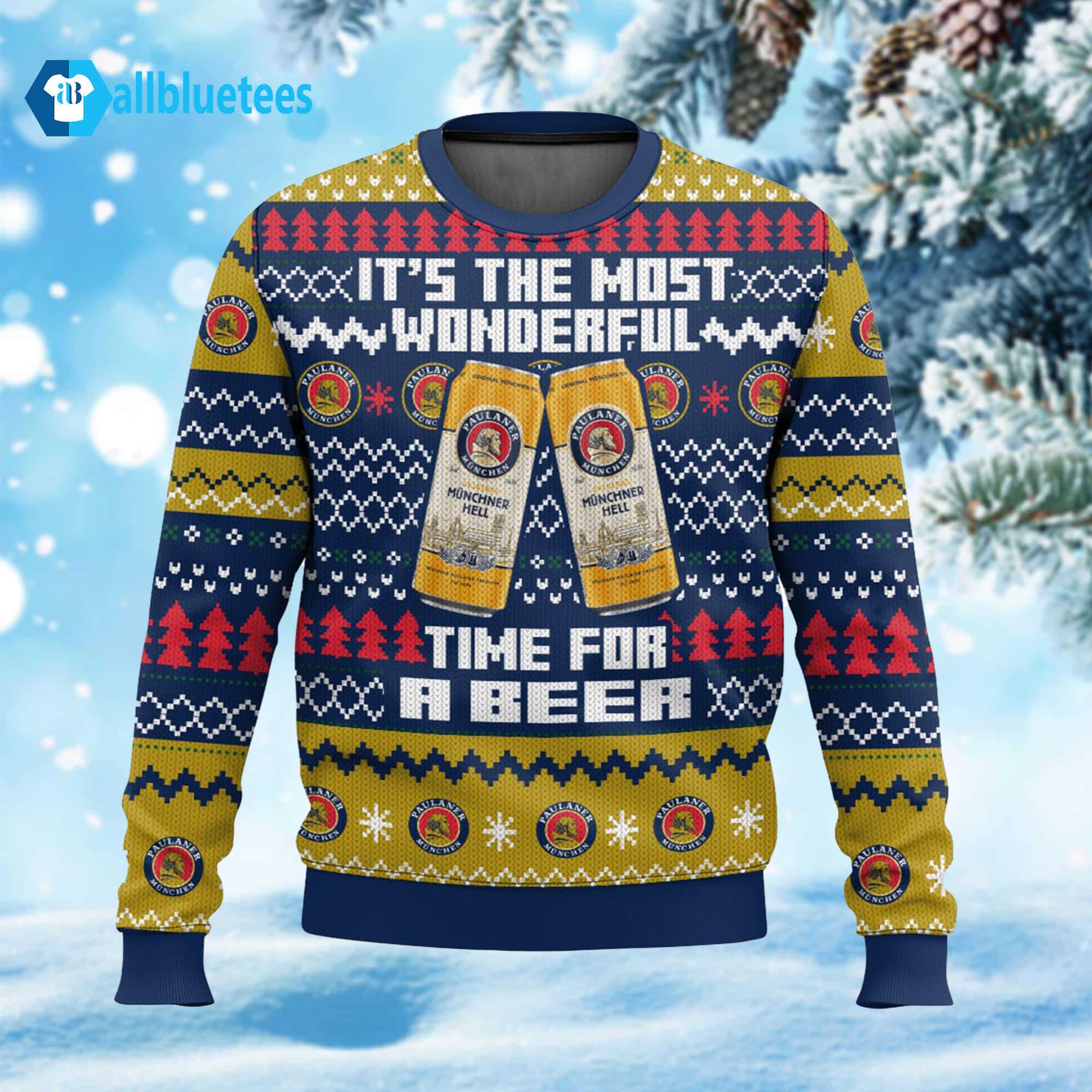 It’s The Most Wonderful Time For A Beer Paulaner Ugly Christmas Sweater It’s The Most Wonderful Time For A Beer Paulaner Ugly Christmas Sweater