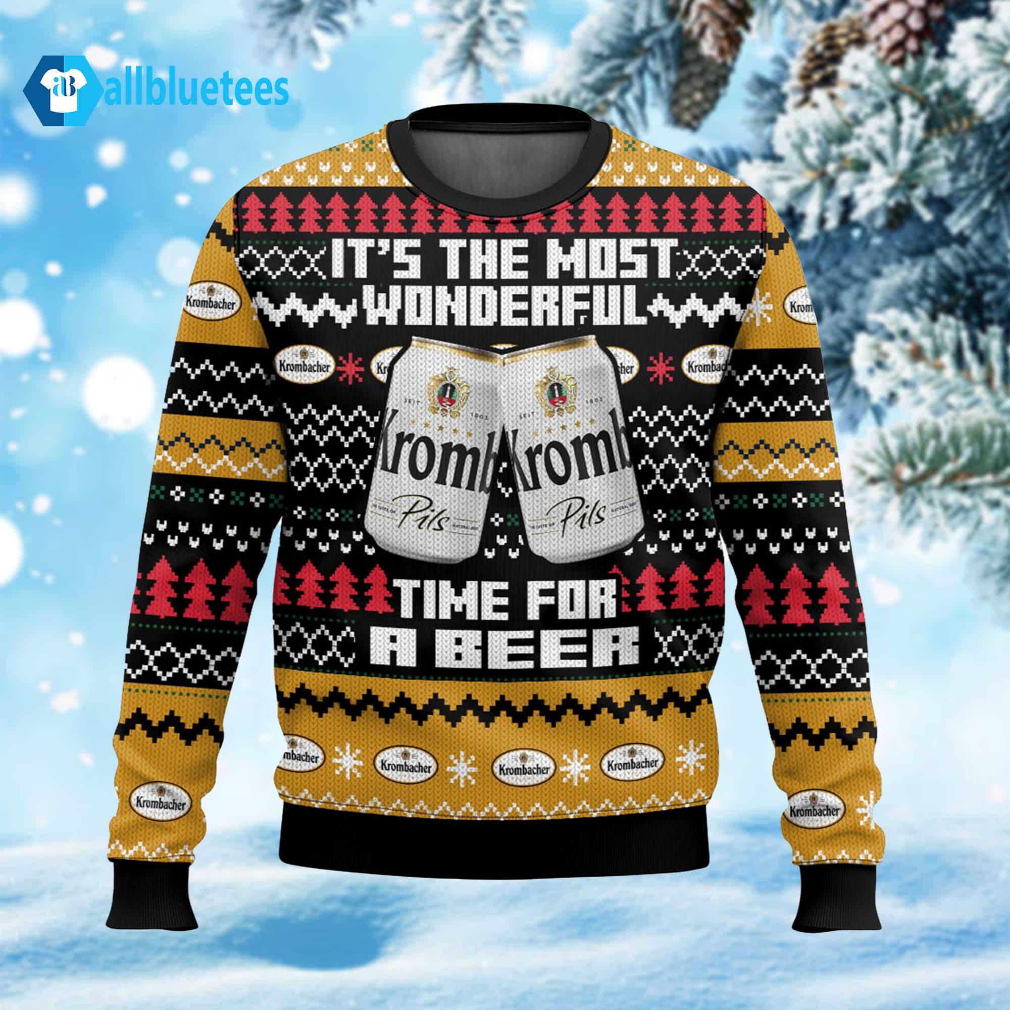 It’s The Most Wonderful Time For A Beer Krombacher Ugly Christmas Sweater It’s The Most Wonderful Time For A Beer Krombacher Ugly Christmas Sweater