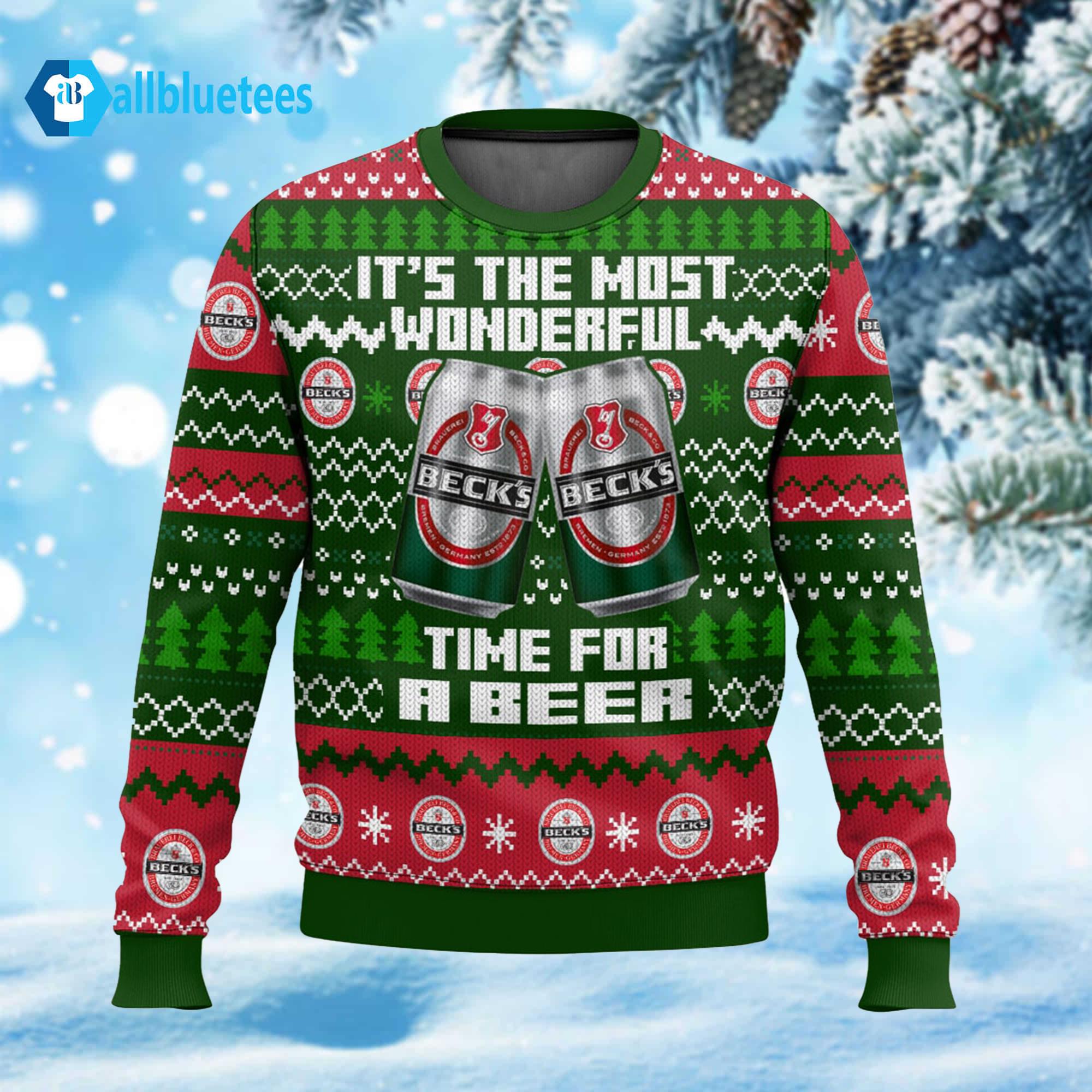 It’s The Most Wonderful Time For A Beer Beck’s Ugly Christmas Sweater It’s The Most Wonderful Time For A Beer Beck’s Ugly Christmas Sweater