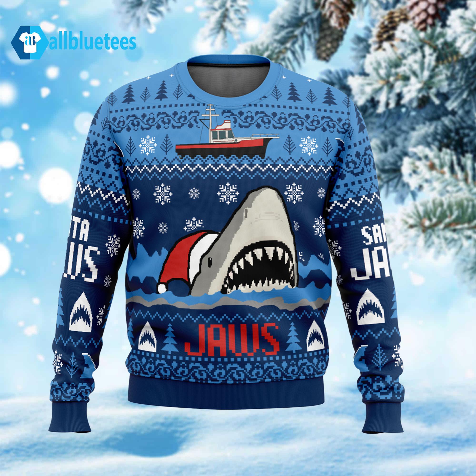 Shark Santa Jaws Ugly Christmas Sweater Shark Santa Jaws Ugly Christmas Sweater