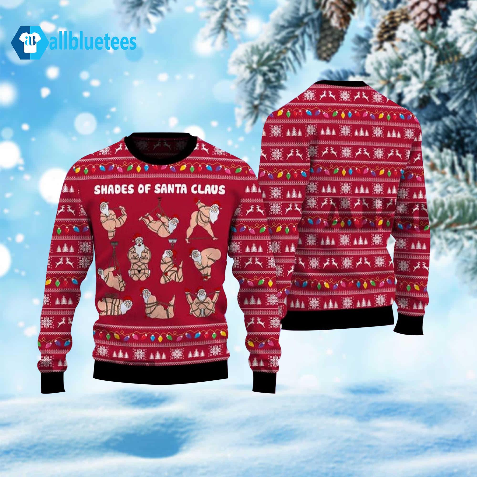 Shades Of Santa Claus Ugly Christmas Sweater Shades Of Santa Claus Ugly Christmas Sweater