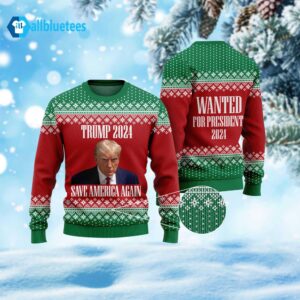 Trump 2024 Save America Again Ugly Christmas Sweater