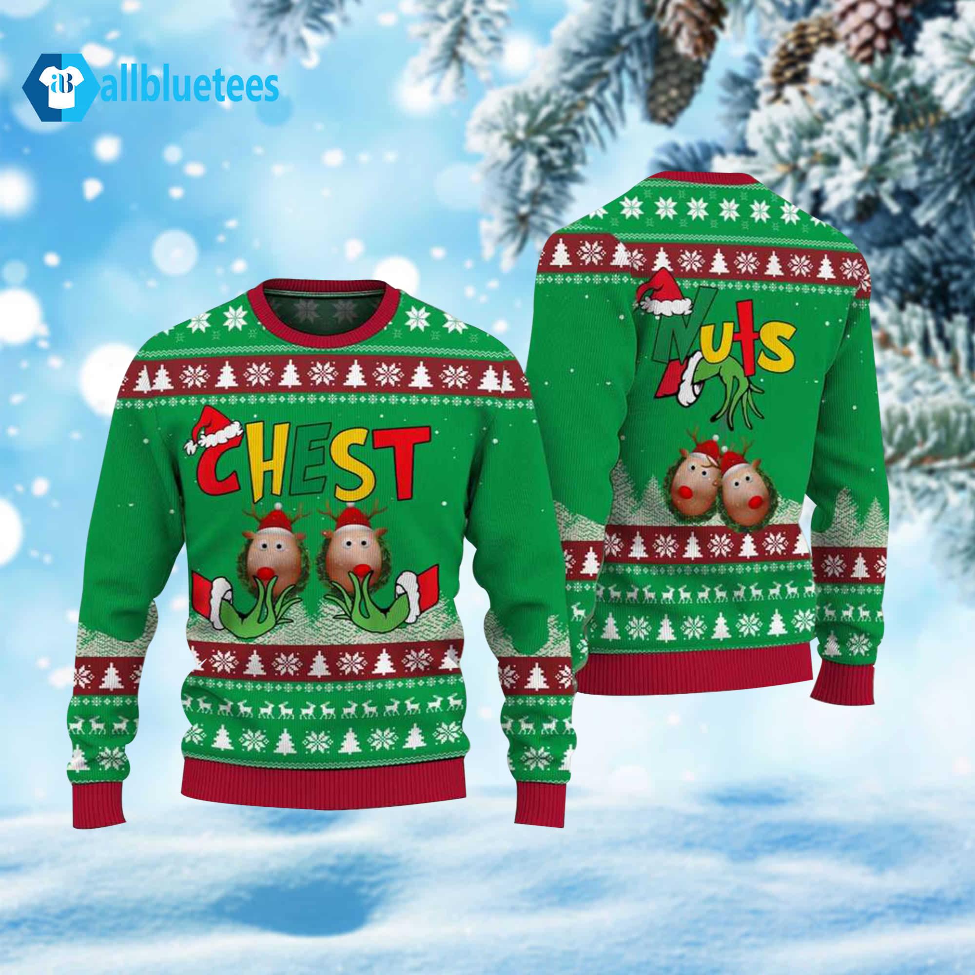 Chest Nuts Ugly Christmas Sweater Chest Nuts Ugly Christmas Sweater