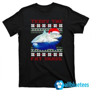 Terry The Fat Shark Christmas Sweater T shirt black.jpg