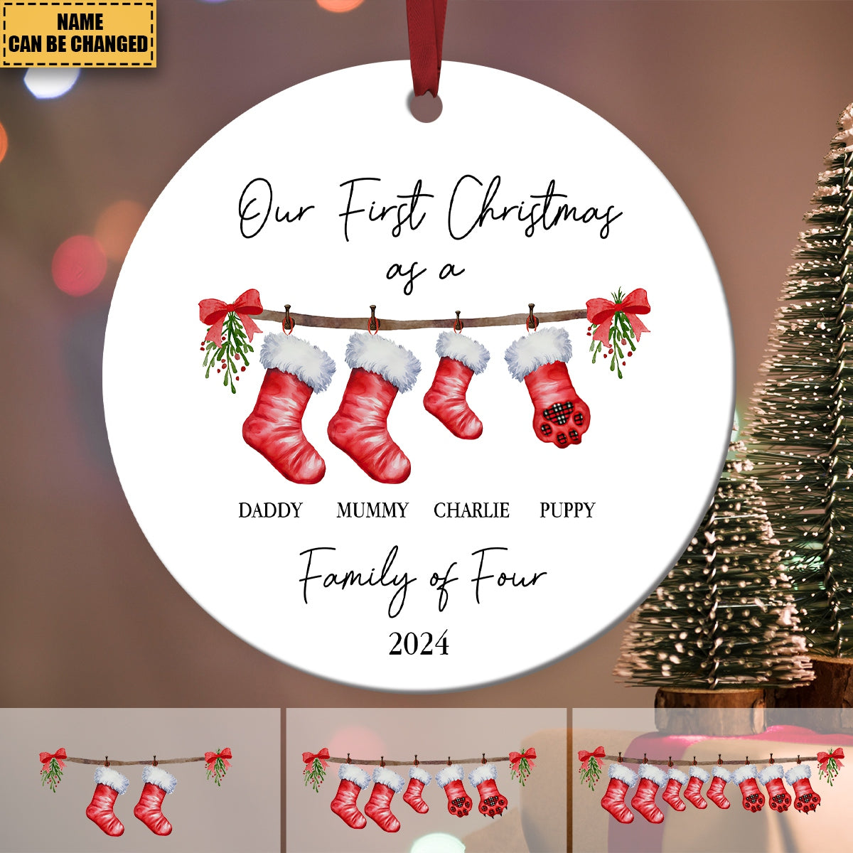 First Christmas as a Family Of Five With Pet – Personalized Ceramic Ornament – Babies First Christmas Gifts First Christmas as a Family Of Five With Pet – Personalized Ceramic Ornament – Babies First Christmas Gifts