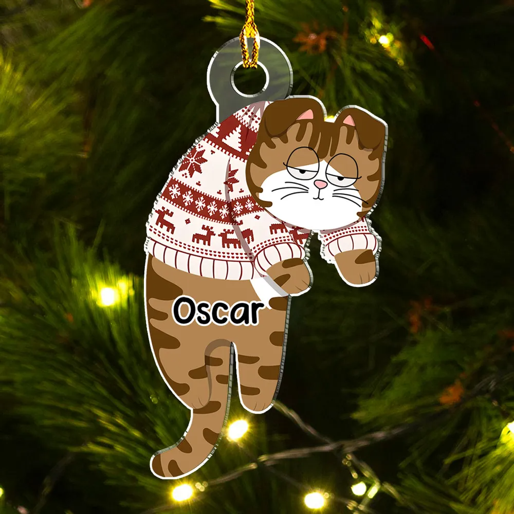 Hanging Cats – Custom Shaped Acrylic Ornament – Christmas Gift for Cat Lovers, Pet Lovers, Cat Mom, Cat Dad Hanging Cats – Custom Shaped Acrylic Ornament – Christmas Gift for Cat Lovers, Pet Lovers, Cat Mom, Cat Dad