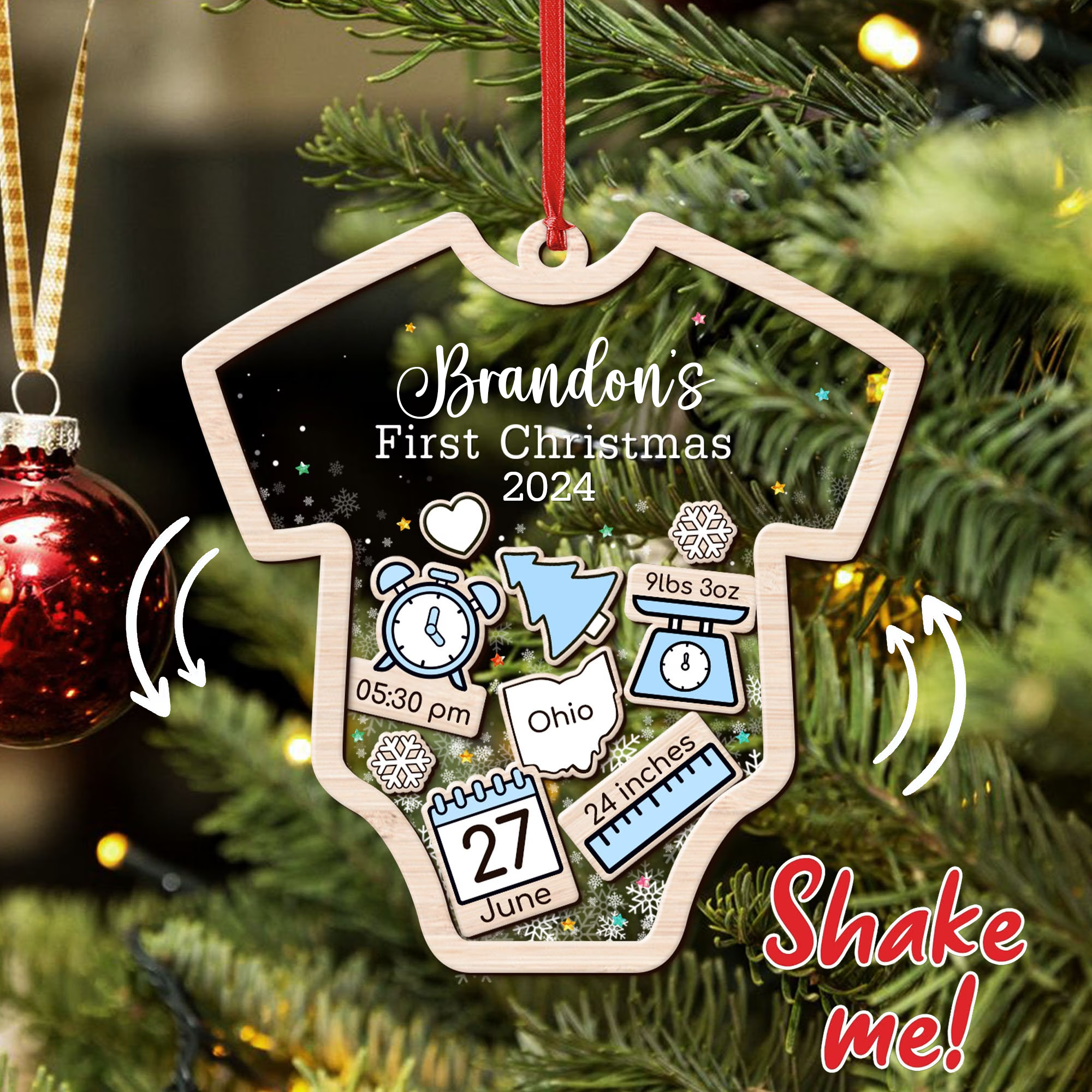 Custom Baby’s First Christmas 2025 – Personalized Shaker Ornament – Customized Baby Name, New 1st Baby Gift, Baby Keepsake, 4D Shake Babies Ornament Custom Baby’s First Christmas 2025 – Personalized Shaker Ornament – Customized Baby Name, New 1st Baby Gift, Baby Keepsake, 4D Shake Babies Ornament