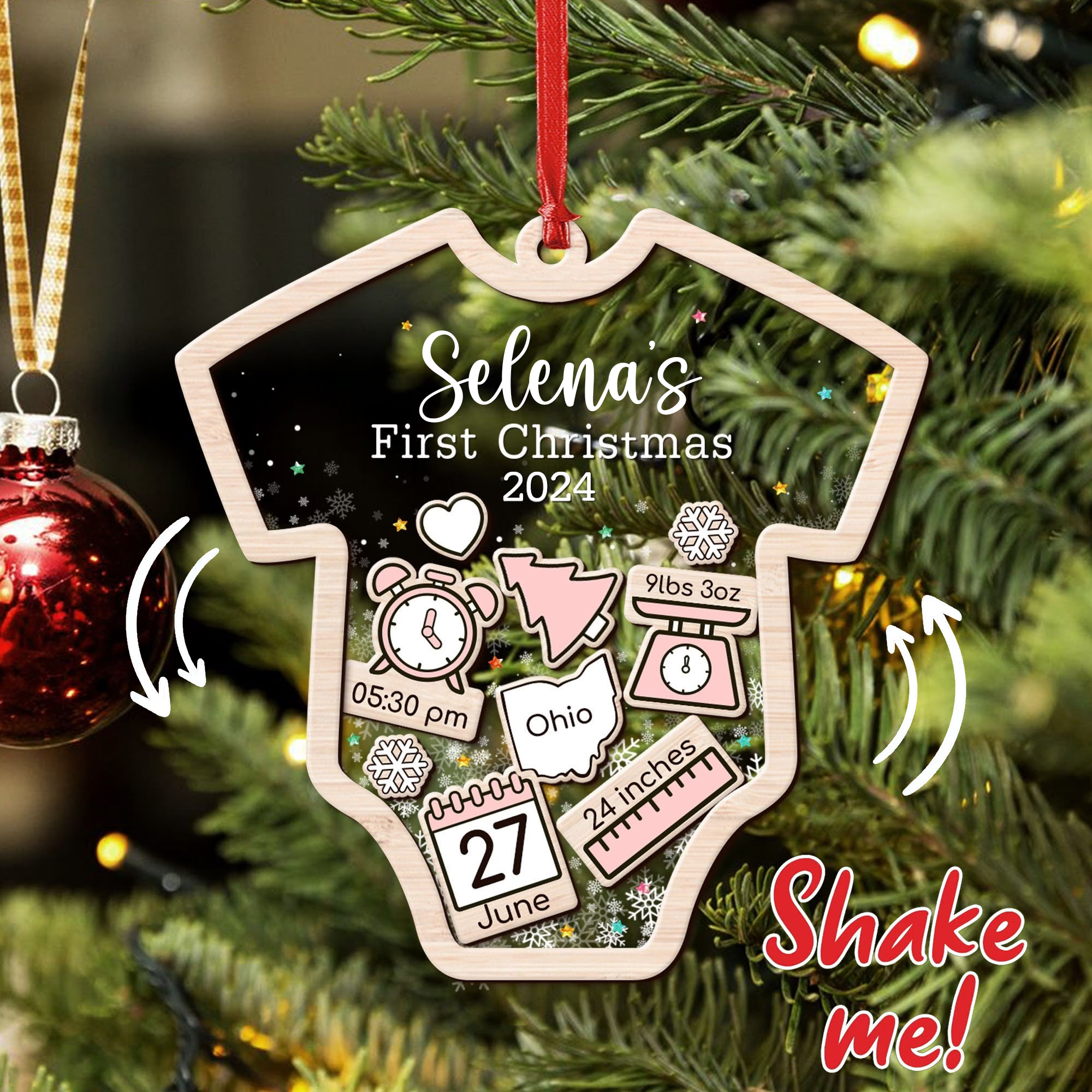 Custom Baby’s First Christmas 2025 – Personalized Shaker Ornament – Customized Baby Name, New 1st Baby Gift, Baby Keepsake, 4D Shake Babies Ornament Custom Baby’s First Christmas 2025 – Personalized Shaker Ornament – Customized Baby Name, New 1st Baby Gift, Baby Keepsake, 4D Shake Babies Ornament
