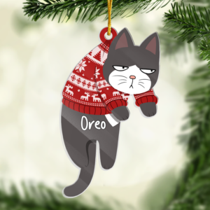Have Yourself A Very Meowy Christmas Cat Lover – Custom Shaped Acrylic Ornament – Christmas Gift for Cat Lovers, Pet Lovers, Cat Mom, Cat Dad