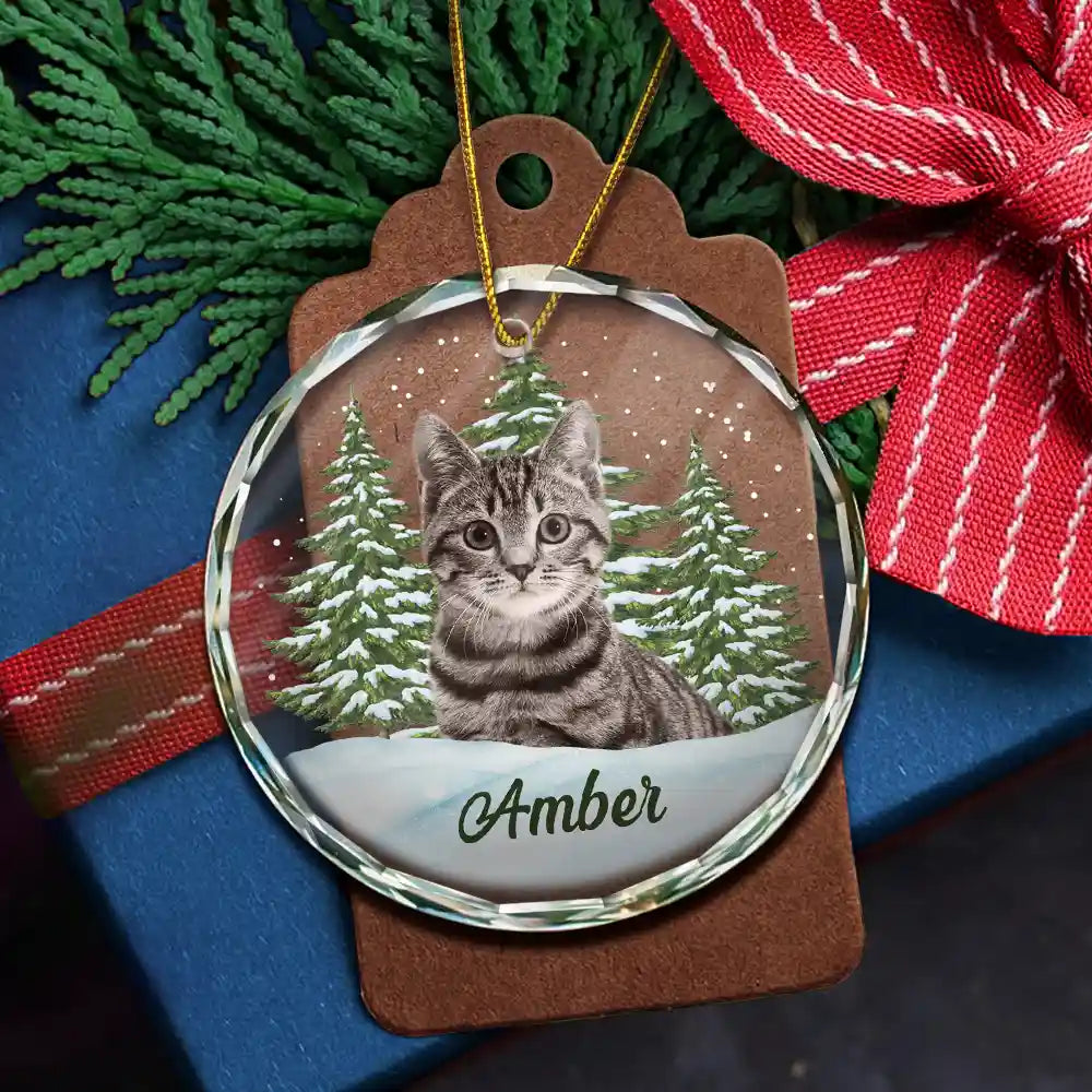Custom Photo Pet Face – Christmas Gift For Dog Lovers, Cat Lovers, Pet Lovers, Pet Memorial – Personalized Circle Glass Ornament Custom Photo Pet Face – Christmas Gift For Dog Lovers, Cat Lovers, Pet Lovers, Pet Memorial – Personalized Circle Glass Ornament