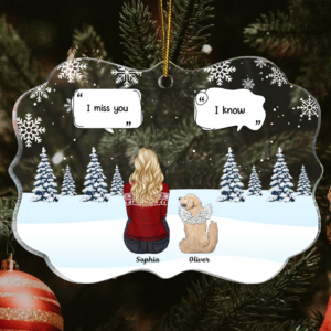 I Miss You – Personalized Medallion Acrylic Ornament – Christmas Memorial Gift For Pet Lovers, Dog Mom, Dog Dad, Cat Mom, Cat Dad