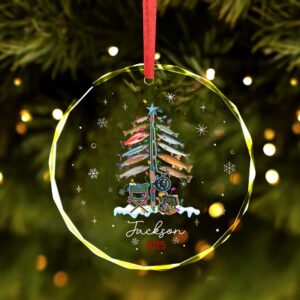 Xmas Tree Decor Gift For Fishing Lovers – Personalized Circle Glass Ornament – Christmas Gift For Fishing Lovers, Fishing Man