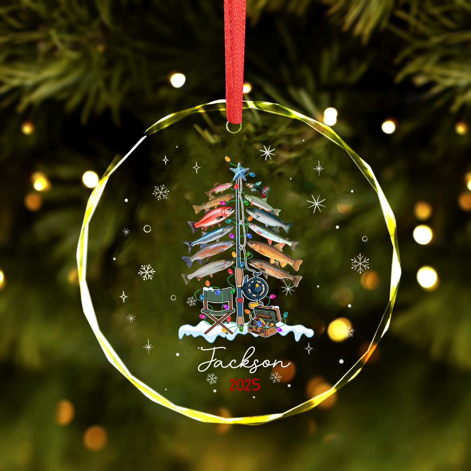 Xmas Tree Decor Gift For Fishing Lovers – Personalized Circle Glass Ornament – Christmas Gift For Fishing Lovers, Fishing Man Xmas Tree Decor Gift For Fishing Lovers – Personalized Circle Glass Ornament – Christmas Gift For Fishing Lovers, Fishing Man