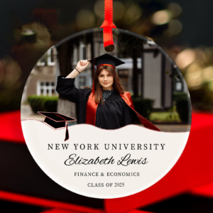 Custom Photo Graduation Ornament – Personalized Ceramic Ornament – Graduation Motivation Gift For Her/Him, Daughter/Son, Grad Ceremony, Commencement
