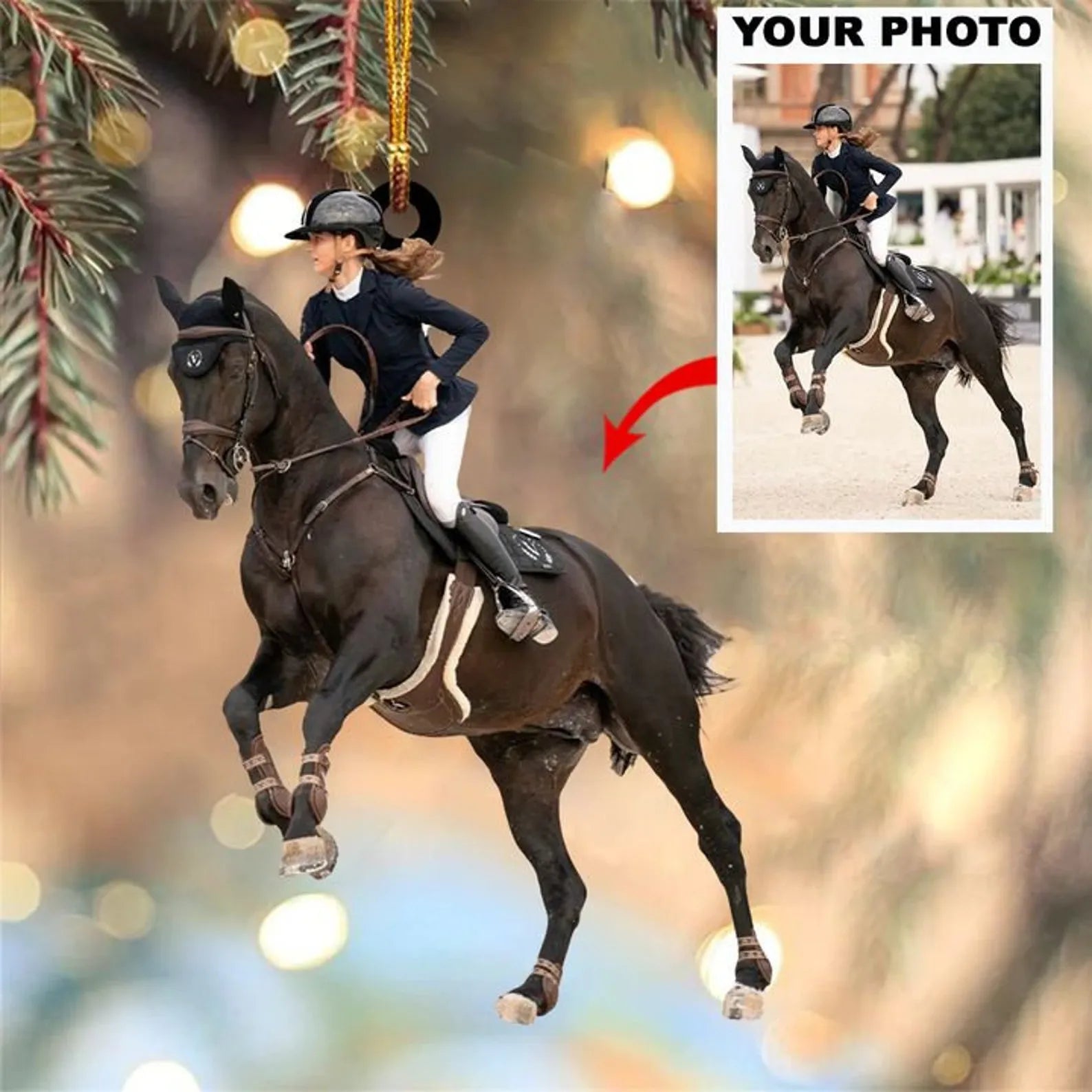 Custom Horse Photo Ornament, Personalized Equestrian Gift for Horse Lovers, Country Girl, Picture Acrylic Christmas Ornament | Horse Riding, Riders Custom Horse Photo Ornament, Personalized Equestrian Gift for Horse Lovers, Country Girl, Picture Acrylic Christmas Ornament | Horse Riding, Riders