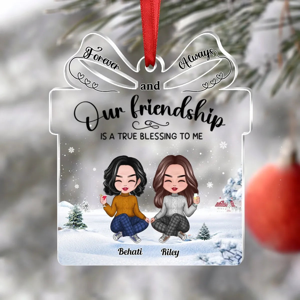 Our Friendship is a True Blessing to me – Personalized Custom Shaped Acrylic Ornament – Gift For Him/Her, Besties, Friends, Sister/Brother Our Friendship is a True Blessing to me – Personalized Custom Shaped Acrylic Ornament – Gift For Him/Her, Besties, Friends, Sister/Brother