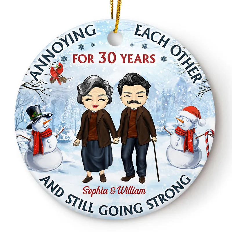 Couple Annoying Each Other – Personalized Circle Ceramic Ornament – Christmas Gift For Couple, Husband, Wife Couple Annoying Each Other – Personalized Circle Ceramic Ornament – Christmas Gift For Couple, Husband, Wife