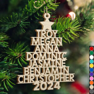 Family Christmas Ornament – Personalized Ornament With Names – Custom Christmas Tree Ornament