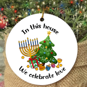 Hanukkah Ceramic Ornament – Interfaith Family Gift Ideas, Jewish and Christian Family Decorations