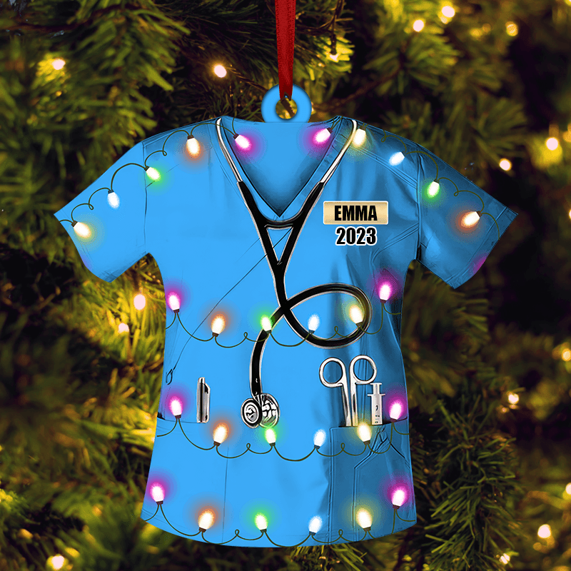 Personalized Nurse Uniform Christmas Ornament – Custom Shaped Ornament Acrylic – Christmas Gift for Nurse, CNA, Healthcare, Registered RN Personalized Nurse Uniform Christmas Ornament – Custom Shaped Ornament Acrylic – Christmas Gift for Nurse, CNA, Healthcare, Registered RN