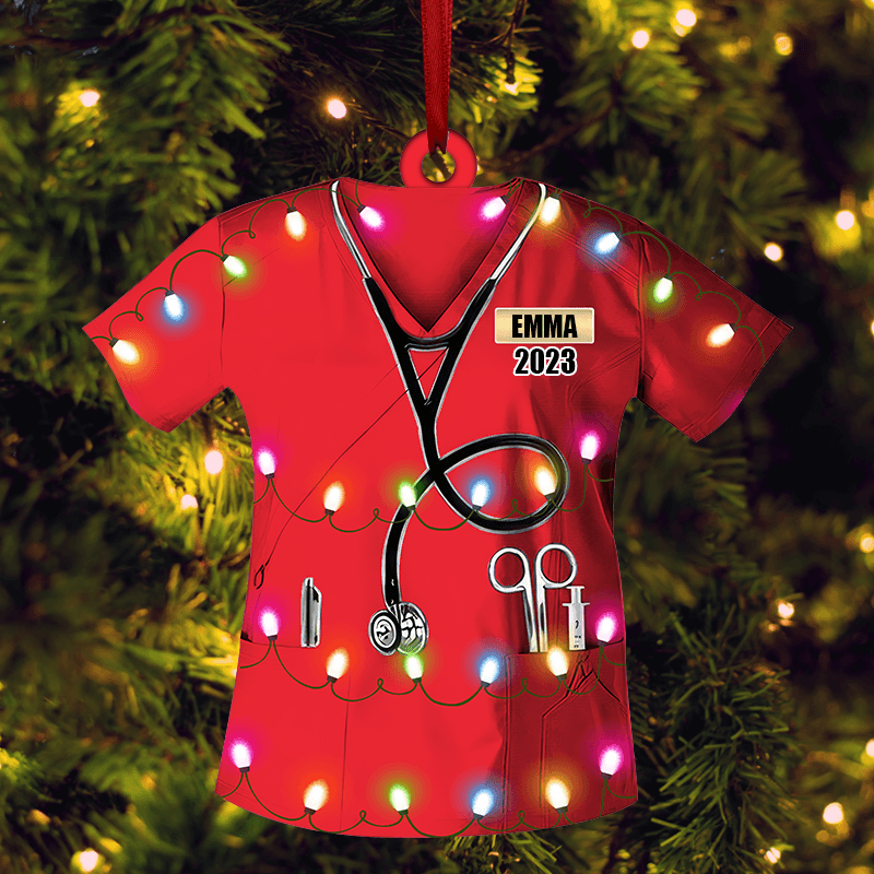 Personalized Nurse Uniform Christmas Ornament – Custom Shaped Ornament Acrylic – Christmas Gift for Nurse, CNA, Healthcare, Registered RN Personalized Nurse Uniform Christmas Ornament – Custom Shaped Ornament Acrylic – Christmas Gift for Nurse, CNA, Healthcare, Registered RN